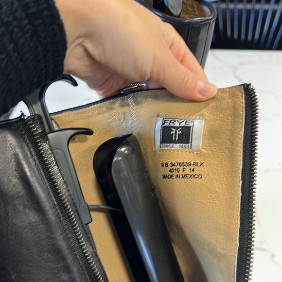 FRYE Women's Veronica Criss Cross Tall Boot Black 9 - Picture 8 of 11